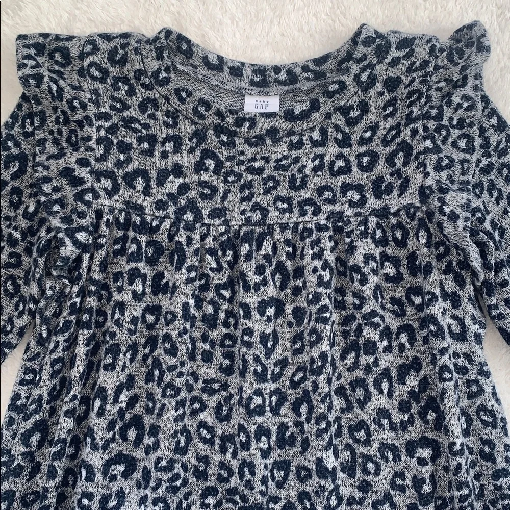 Gap Navy & Gray Leopard Dress 3 EUC Animal Print